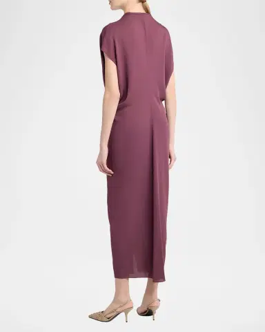 Giorgio Armani Pleat Draped Silk Midi Dress | Thumbnail 3 Giorgio Armani Pleat Draped Silk Midi Dress | Thumbnail 3
