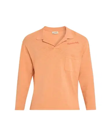 Sanderlak Men's Slub Cotton Long-Sleeve Johnny Collar Polo Shirt | Thumbnail 1 Sanderlak Men's Slub Cotton Long-Sleeve Johnny Collar Polo Shirt | Thumbnail 1