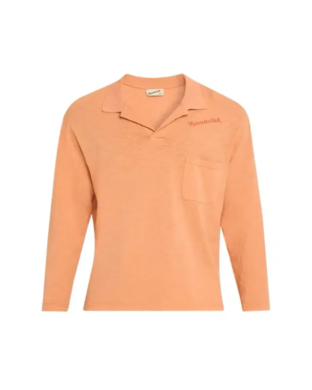 Men's Slub Cotton Long-Sleeve Johnny Collar Polo Shirt Men's Slub Cotton Long-Sleeve Johnny Collar Polo Shirt