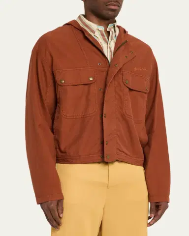 Sanderlak Men's Cotton Hooded Utility Jacket | Thumbnail 4 Sanderlak Men's Cotton Hooded Utility Jacket | Thumbnail 4