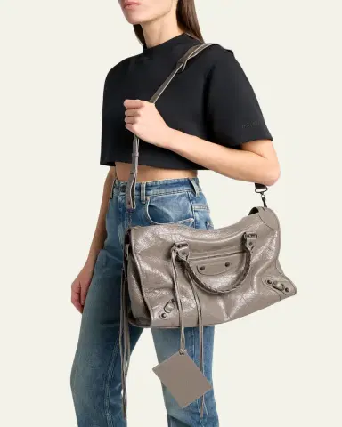 Balenciaga Le City Lambskin Leather Tote Bag | Thumbnail 4 Balenciaga Le City Lambskin Leather Tote Bag | Thumbnail 4