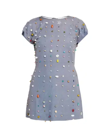 BERNADETTE Anne Embellished Linen Backless Mini Dress | Thumbnail 1 BERNADETTE Anne Embellished Linen Backless Mini Dress | Thumbnail 1