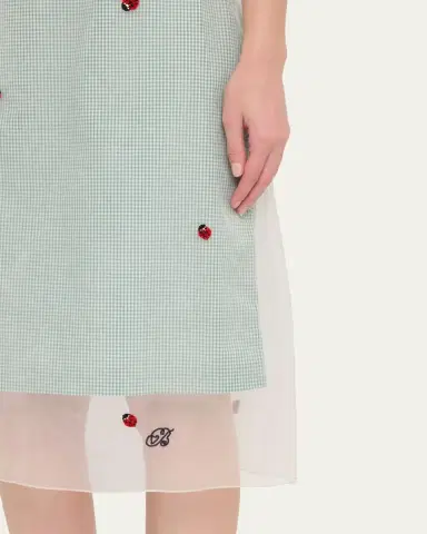 BERNADETTE Rachel Ladybug Embellished Layered Midi Slip Dress | Thumbnail 5 BERNADETTE Rachel Ladybug Embellished Layered Midi Slip Dress | Thumbnail 5