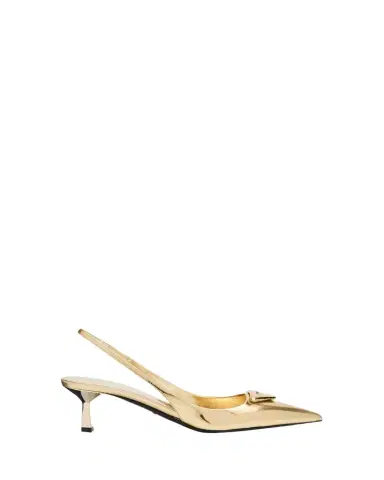 Prada 55mm Metallic Leather Slingback Pumps | Thumbnail 1 Prada 55mm Metallic Leather Slingback Pumps | Thumbnail 1