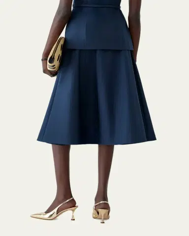 Carolina Herrera Button-Front Cotton Midi Skirt | Thumbnail 3 Carolina Herrera Button-Front Cotton Midi Skirt | Thumbnail 3
