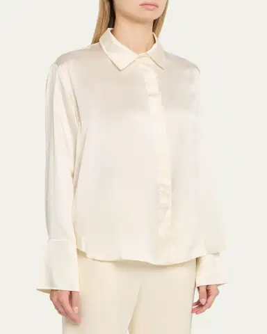 All Three Zoraya Silk Button-Front Shirt | Thumbnail 4 All Three Zoraya Silk Button-Front Shirt | Thumbnail 4