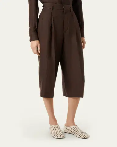 Loro Piana Hector Pleated Short Linen Trousers | Thumbnail 4 Loro Piana Hector Pleated Short Linen Trousers | Thumbnail 4