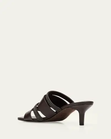 Brunello Cucinelli 50mm Monili Strappy Leather Mule Sandals | Thumbnail 4 Brunello Cucinelli 50mm Monili Strappy Leather Mule Sandals | Thumbnail 4