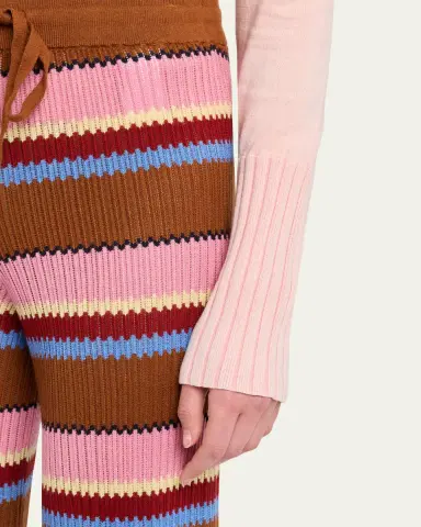 Guest in Residence Palazzo Rib Striped Pants | Thumbnail 5 Guest in Residence Palazzo Rib Striped Pants | Thumbnail 5