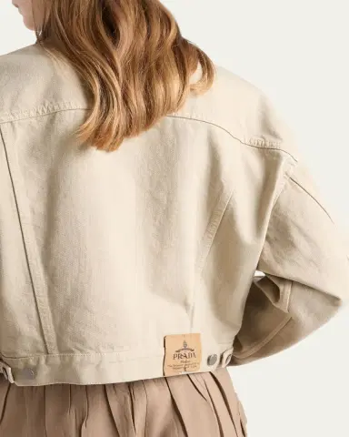 Prada Cropped Old Denim Jacket | Thumbnail 5 Prada Cropped Old Denim Jacket | Thumbnail 5