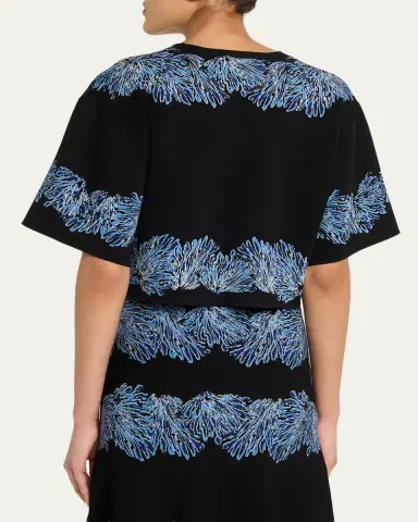 Ulla Johnson Alara Short-Sleeve Jacquard Knit Top | Thumbnail 3 Ulla Johnson Alara Short-Sleeve Jacquard Knit Top | Thumbnail 3