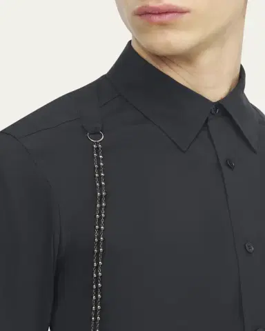 McQueen Men's Cotton Beaded-Harness Sport Shirt | Thumbnail 5 McQueen Men's Cotton Beaded-Harness Sport Shirt | Thumbnail 5