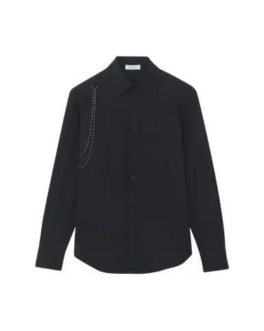 McQueen Men's Cotton Beaded-Harness Sport Shirt | Thumbnail 1 McQueen Men's Cotton Beaded-Harness Sport Shirt | Thumbnail 1