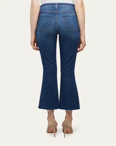 L'AGENCE Kendra High-Rise Crop Flare Jeans with Raw Hem | Thumbnail 3 L'AGENCE Kendra High-Rise Crop Flare Jeans with Raw Hem | Thumbnail 3