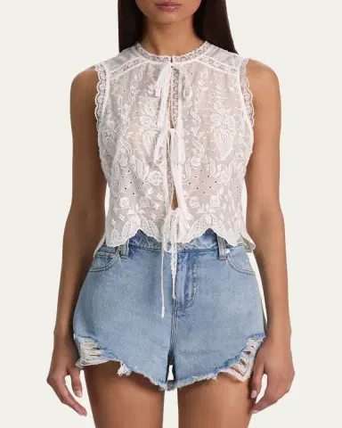 ALICE + OLIVIA Amal Embroidered Tank Top | Thumbnail 4 ALICE + OLIVIA Amal Embroidered Tank Top | Thumbnail 4
