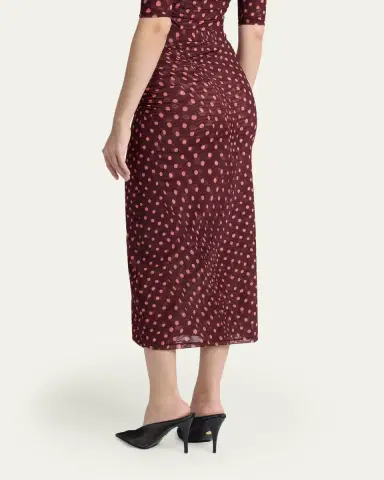 Stella McCartney Polka Dot Mesh Ruched Midi Skirt | Thumbnail 3 Stella McCartney Polka Dot Mesh Ruched Midi Skirt | Thumbnail 3