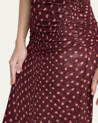 Stella McCartney Polka Dot Mesh Ruched Midi Skirt | Thumbnail 5 Stella McCartney Polka Dot Mesh Ruched Midi Skirt | Thumbnail 5