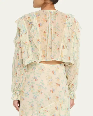 Ulla Johnson Delfina Long-Sleeve Silk Chiffon Blouse | Thumbnail 3 Ulla Johnson Delfina Long-Sleeve Silk Chiffon Blouse | Thumbnail 3