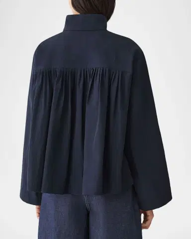 Lafayette 148 New York Funnel-Neck Cavalry Twill Jacket | Thumbnail 2 Lafayette 148 New York Funnel-Neck Cavalry Twill Jacket | Thumbnail 2
