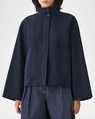 Lafayette 148 New York Funnel-Neck Cavalry Twill Jacket | Thumbnail 3 Lafayette 148 New York Funnel-Neck Cavalry Twill Jacket | Thumbnail 3