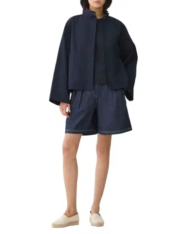 Lafayette 148 New York Funnel-Neck Cavalry Twill Jacket | Thumbnail 1 Lafayette 148 New York Funnel-Neck Cavalry Twill Jacket | Thumbnail 1