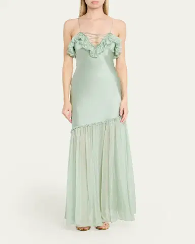 Ulla Johnson Elaria Sleeveless Silk Ruffle Gown | Thumbnail 2 Ulla Johnson Elaria Sleeveless Silk Ruffle Gown | Thumbnail 2