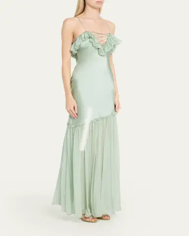 Ulla Johnson Elaria Sleeveless Silk Ruffle Gown | Thumbnail 4 Ulla Johnson Elaria Sleeveless Silk Ruffle Gown | Thumbnail 4