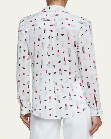 L'Agence Holly Lipstick Button-Front Blouse | Thumbnail 3 L'Agence Holly Lipstick Button-Front Blouse | Thumbnail 3