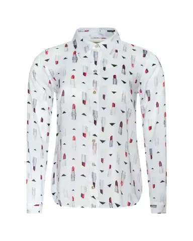 L'Agence Holly Lipstick Button-Front Blouse | Thumbnail 1 L'Agence Holly Lipstick Button-Front Blouse | Thumbnail 1