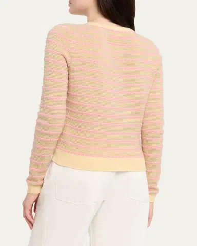 Guest In Residence Pebble Stripe Jane Cardigan | Thumbnail 3 Guest In Residence Pebble Stripe Jane Cardigan | Thumbnail 3