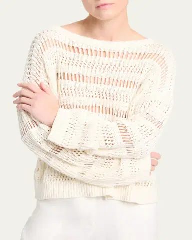 TWP Wide-Neck Open Stitch Sweater | Thumbnail 4 TWP Wide-Neck Open Stitch Sweater | Thumbnail 4