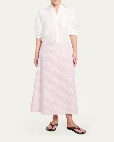 TWP Striped Cotton A-Line Skirt | Thumbnail 2 TWP Striped Cotton A-Line Skirt | Thumbnail 2