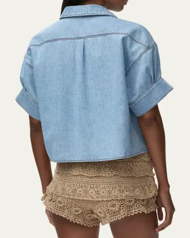 Loewe x Paula's Ibiza Denim Short-Sleeve Boxy Shirt | Thumbnail 3 Loewe x Paula's Ibiza Denim Short-Sleeve Boxy Shirt | Thumbnail 3