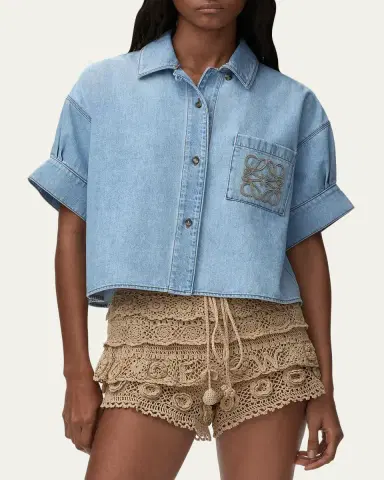 Loewe x Paula's Ibiza Denim Short-Sleeve Boxy Shirt | Thumbnail 4 Loewe x Paula's Ibiza Denim Short-Sleeve Boxy Shirt | Thumbnail 4