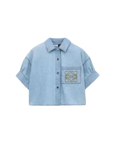 Loewe x Paula's Ibiza Denim Short-Sleeve Boxy Shirt | Thumbnail 1 Loewe x Paula's Ibiza Denim Short-Sleeve Boxy Shirt | Thumbnail 1
