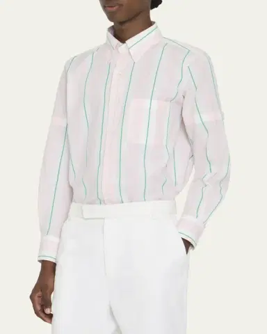 Thom Browne Striped Long-Sleeve Cotton Shirt | Thumbnail 4 Thom Browne Striped Long-Sleeve Cotton Shirt | Thumbnail 4
