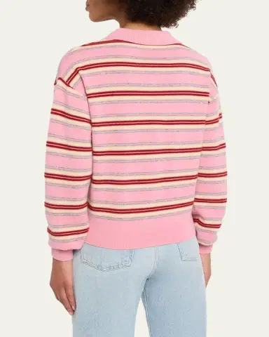 Guest in Residence Collegiate Stripe Cashmere Polo | Thumbnail 3 Guest in Residence Collegiate Stripe Cashmere Polo | Thumbnail 3