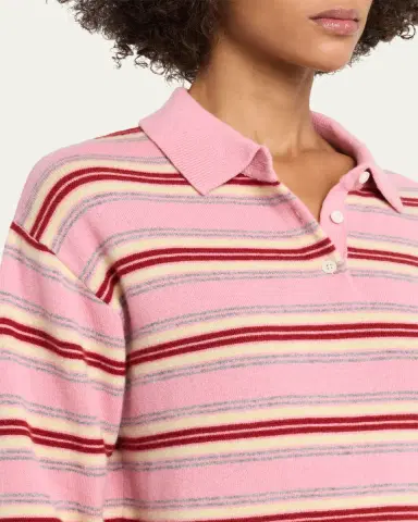 Guest in Residence Collegiate Stripe Cashmere Polo | Thumbnail 5 Guest in Residence Collegiate Stripe Cashmere Polo | Thumbnail 5