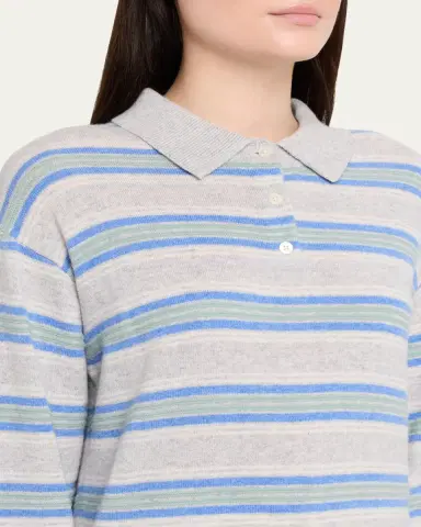 Guest in Residence Collegiate Stripe Cashmere Polo | Thumbnail 9 Guest in Residence Collegiate Stripe Cashmere Polo | Thumbnail 9