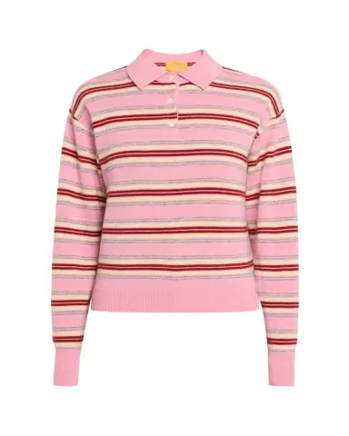 Guest in Residence Collegiate Stripe Cashmere Polo | Thumbnail 1 Guest in Residence Collegiate Stripe Cashmere Polo | Thumbnail 1