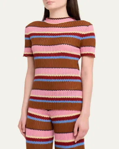 Guest in Residence Palazzo Rib Striped Top | Thumbnail 4 Guest in Residence Palazzo Rib Striped Top | Thumbnail 4