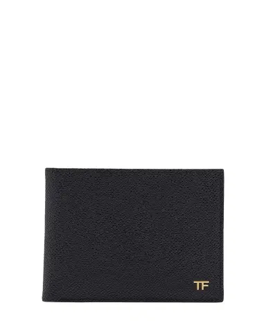 Tom Ford Men's T Line Grained Leather Bifold Wallet | Thumbnail 1 Tom Ford Men's T Line Grained Leather Bifold Wallet | Thumbnail 1