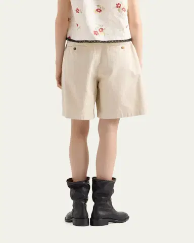 Prada Pleated Cotton Twill Bermuda Shorts | Thumbnail 3 Prada Pleated Cotton Twill Bermuda Shorts | Thumbnail 3