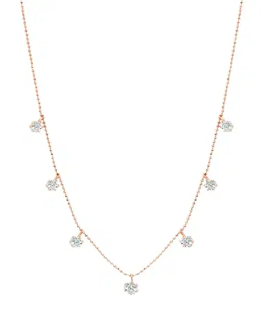 Graziela Gems 18K Rose Gold Medium Floating Diamond Necklace | Thumbnail 1 Graziela Gems 18K Rose Gold Medium Floating Diamond Necklace | Thumbnail 1