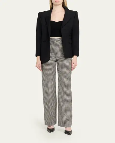 Alexander McQueen Gingham Check Straight-Leg Trousers | Thumbnail 2 Alexander McQueen Gingham Check Straight-Leg Trousers | Thumbnail 2