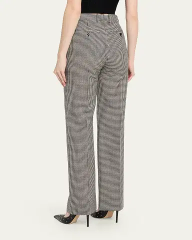Alexander McQueen Gingham Check Straight-Leg Trousers | Thumbnail 3 Alexander McQueen Gingham Check Straight-Leg Trousers | Thumbnail 3