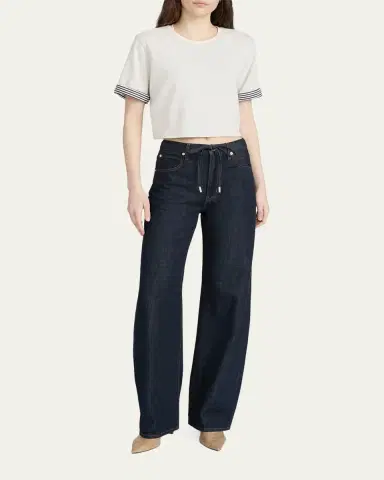 FRAME The Off-Duty Drawstring Bow Jeans | Thumbnail 2 FRAME The Off-Duty Drawstring Bow Jeans | Thumbnail 2