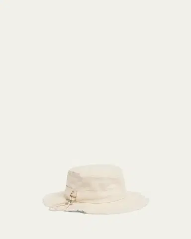 Jacquemus Men's The Artichaut Cotton Silver-Logo Bucket Hat | Thumbnail 3 Jacquemus Men's The Artichaut Cotton Silver-Logo Bucket Hat | Thumbnail 3