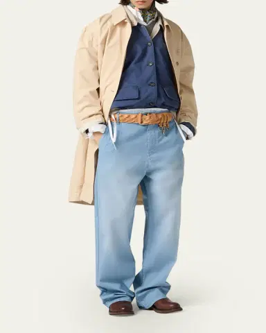 Miu Miu Mid-Rise Cotton Twill Relaxed-Leg Pants | Thumbnail 2 Miu Miu Mid-Rise Cotton Twill Relaxed-Leg Pants | Thumbnail 2