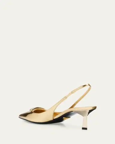 Prada 55mm Metallic Leather Slingback Pumps | Thumbnail 4 Prada 55mm Metallic Leather Slingback Pumps | Thumbnail 4